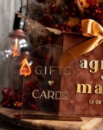 Pudełko na koperty  glamour Welurowa brązowo złota kopertówka ze złotymi napisami, brązowy cieniowany welur, pudełko na koperty, pomysł na pudełko na pieniądze podczas wesela5