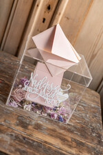 Pudełko na koperty  glamour przezroczyste pudełko na koperty z akrylu wesele glamour15