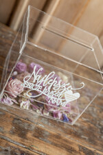 Pudełko na koperty  glamour przezroczyste pudełko na koperty z akrylu wesele glamour9