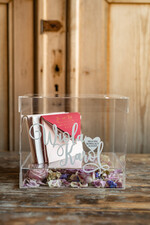 Pudełko na koperty  glamour przezroczysta ślubna skrzynka na koperty weselne  pudelko na kartki ślubne biale napisy7