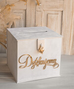 Pudełko na koperty  glamour Szybka wysyłka weselna skrzynka na koperty z życzeniami, welurowa kopertówka dla Młodej Pary, pudełko na koperty ze złotymi napisami7