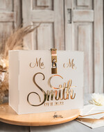 Pudełko na koperty  glamour elegancka satynowa kopertówka na koperty, pudełko na koperty mlecznej pleksy, pomysł na pudełko na koperty na weselu, akrylowe pudełko na koperty 2