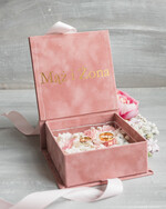 Pudełka Szkatułki na Obrączki glamour welurowe pudełeczko na obrączki, wasze imiona i data ślubu, ekskluzywne pudełko na obrączki, welurowa szkatułka na obrączki, aksamitne pudełko na obrączki 5