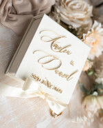 Pudełka Szkatułki na Obrączki glamour piękne welurowe pudełeczko na obrączki ślubne, złote napisy na pudełeczku, welurowa szkatułka na obrączki, aksamitne pudełeczko na obrączki w kolorze ecru2