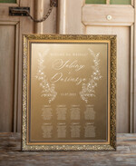 Plany stołów złote na lustrze  0