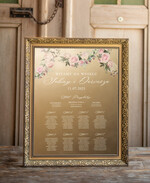 Plany stołów złote na lustrze  złota tablica plan stołow na lustrze usadzenie gości na weselu złota ozdobna rama powitanie gości piekna grafika 0