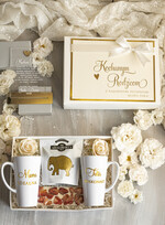 Prezenty, Podziękowania dla Rodziców zestawy prezentowe kubki filiżanki Ślubne Podziękowania dla Rodziców, zestaw prezentowy kubki dla Rodziców od Młodej Pary, Box presonalizowana statuetka podziękowania 0