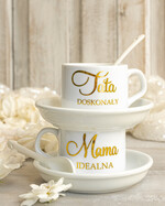 Prezenty, Podziękowania dla Rodziców zestawy prezentowe kubki filiżanki Ślubne Podziękowania dla Rodziców, zestaw prezentowy filiżanki dla Rodziców od Młodej Pary, Box presonalizowana statuetka podziękowania 3