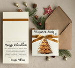 Kartki świąteczne z logo firmy Kokardki  bozonarodzeniowe kartki swiateczne z logo firmy, firmowa biznesowa kartka świąteczna, eleganckie kartki świateczne z kokardką dla firm1