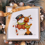 Kartki świąteczne z logo firmy retro kartka świąteczna z logo waszej firmy, retro ze sznurkiem i wstążką0