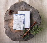 Kartki świąteczne z logo firmy retro kartka świąteczna z twoim logo, kalkowe ze wstążką0