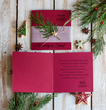 Kartki świąteczne z logo firmy natural kartki świąteczne dla firm z logo, naturalne z drewnianą zawieszką1