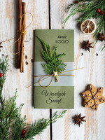 Kartki świąteczne z logo firmy natural biznesowe kartki świąteczne z logo, naturalne ze sznurkiem0