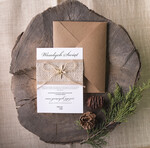 Kartki świąteczne z logo firmy natural kartka świąteczna z logo waszej firmy, naturalne z koronką0