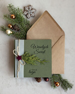 Kartki świąteczne z logo firmy natural biznesowe kartki świąteczne z logo, kartka świąteczna z logo firmy naturalna ekologiczna biznesowa kartka bozonarodzeniowa 0