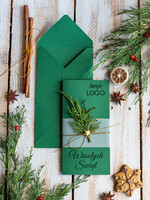 Kartki świąteczne z logo firmy natural biznesowe kartki świąteczne z logo, naturalne z koronką2