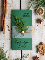 Kartki świąteczne z logo firmy natural biznesowe kartki świąteczne z logo, naturalne z koronką0