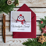 Kartki świąteczne z logo firmy Retro/nowoczesne biznesowe kartki świąteczne z logo, karnety bożonarodzeniowe i na nowy rok0