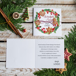 Kartki świąteczne z logo firmy Retro/nowoczesne Kartki Bożonarodzeniowe z Logo Twojej Firmy, pure kartki świąteczne ze wstążką1