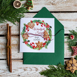 Kartki świąteczne z logo firmy Retro/nowoczesne Kartki Bożonarodzeniowe z Logo Twojej Firmy, pure kartki świąteczne ze wstążką0