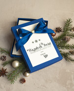 Kartki świąteczne z logo firmy kartka pudełko Biznesowe kartki świąteczne z logo w pudełku z bombką sniezynka na choinkę- drewniane zawieszki na choinkę prezent dla klientów3