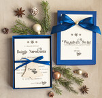 Kartki świąteczne z logo firmy kartka pudełko Biznesowe kartki świąteczne z logo w pudełku dzwonek bombką na choinkę- drewniane zawieszki na choinkę prezent dla klientów3