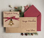 Kartki świąteczne z logo firmy z magnesem lub zawieszką na choinkę bożonarodzeniowa kartka świateczna dla Firm, kartki swiateczne z logo twojej firmy, biznesowa kartka świąteczna z zawieszką na choinkę0