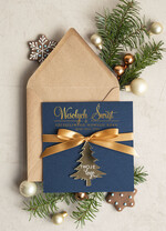 Kartki świąteczne z logo firmy z magnesem lub zawieszką na choinkę bożonarodzeniowa kartka świateczna dla Firm, kartki swiateczne z logo twojej firmy, biznesowa kartka świąteczna z zawieszką na choinkę1