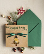 Kartki świąteczne z logo firmy z magnesem lub zawieszką na choinkę bożonarodzeniowa kartka świateczna dla Firm, kartki swiateczne z logo twojej firmy, biznesowa kartka świąteczna z zawieszką na choinkę2