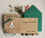 Kartki świąteczne z logo firmy z magnesem lub zawieszką na choinkę bożonarodzeniowa kartka świateczna dla Firm, kartki swiateczne z logo twojej firmy, biznesowa kartka świąteczna z zawieszką na choinkę1