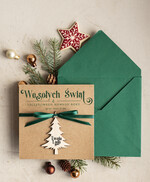 Kartki świąteczne z logo firmy z magnesem lub zawieszką na choinkę bożonarodzeniowa kartka świateczna dla Firm, kartki swiateczne z logo twojej firmy, biznesowa kartka świąteczna z zawieszką na choinkę2