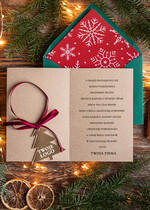 Kartki świąteczne z logo firmy z magnesem lub zawieszką na choinkę kartki swiateczne z logo twojej firmy, kartki ze złotą bombką z logo firmy1