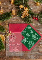 Kartki świąteczne z logo firmy z magnesem lub zawieszką na choinkę kartki świąteczne dla firmy z logo, bożonarodzeniowe kartki z drewnianą zawieszką i sznurkiem0