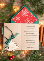 Kartki świąteczne z logo firmy z magnesem lub zawieszką na choinkę kartki świąteczne dla firm Drewniana bombka zawieszka na choinke z Logo firmy świateczna kartka firmowa 1