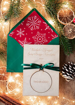 Kartki świąteczne z logo firmy z magnesem lub zawieszką na choinkę kartki świąteczne dla firm Drewniana bombka zawieszka na choinke z Logo firmy świateczna kartka firmowa 0