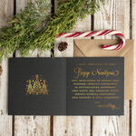 Kartki świąteczne z logo firmy złocone złote firmowe kartki swiateczne z logo złocone treści i napisy na karnecie bożonarodzeniowym, kartki świąteczne dla pracowników, błyszczące złote karnety swiateczne złote napisy1