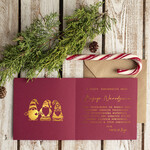 Kartki świąteczne z logo firmy złocone złote kartki świąteczne z logo twojej firmy, błyszczące złote karnety swiateczne złote napisy1