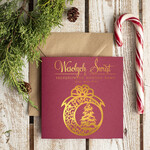 Kartki świąteczne z logo firmy złocone złote elegancka kartka świąteczna dla firmy z logo, błyszczące złocone karnety świąteczne złote napisy, kartki na święta z logo firmy0