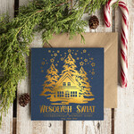 Kartki świąteczne z logo firmy złocone złote firmowe kartki swiateczne z logo złocone treści i napisy na karnecie bożonarodzeniowym, kartki świąteczne dla pracowników0