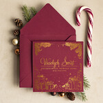 Kartki świąteczne z logo firmy złocone złote kartka świąteczna z logo firmy, złocone kartki bozonarodzeniowe dla klientów, biznesowe kartki świąteczne, firmowe pozłacane karnety, błyszczące złote karnety swiateczne złote napisy0