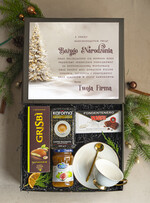 Prezenty oferta dla Firm kubki, filiżanki, kubki termiczne  kosz prezentowy premium z filiżanką dla firm, prezent biznesowy włoskie smaki, upominki na święta dla pracowników Gusto Italiano1