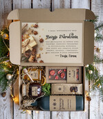 Prezenty oferta dla Firm zestawy na rozgrzewkę Oryginalne prezenty świąteczne dla pracowników, kosz prezentowy  z logo upominek świąteczny dla  klientów biznesowych, świąteczne boxy prezentowe0