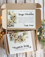 Prezenty oferta dla Firm kawa  herbata miód Prezenty na Boże Narodzenie dla klientów, bożonarodzeniowy prezent biznesowy dla firm z miodami i  herbatą, paczki na święta dla pracowników, upominek biznesowy box swiąteczny zestaw z logo 1