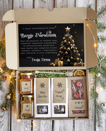 Prezenty oferta dla Firm kawa  herbata miód Prezenty na Boże Narodzenie dla klientów, bożonarodzeniowy prezent biznesowy dla firm herbata i miód, paczki na święta dla pracowników, upominek biznesowy box swiąteczny zestaw z logo 0