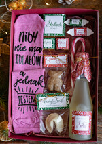 prezenty dla niej zestawy do grzańca zestaw świąteczny upominki na boże narodzenie dla siostry butelka z bąbelkami i słodkości 1