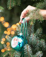 Prezenty oferta dla Firm drobne prezenty dla firm Prezent Biznesowy Na Święta z Logo Ekskluzywna Bombka z logo na choinkę z Logo Firmy , firmowa bombka choinkowa z logo turkusowa1