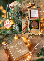Prezenty oferta dla Firm drobne prezenty dla firm Prezent Biznesowy Na Święta z Logo Ekskluzywna Bombka z logo na choinkę z Logo Firmy , życzenia zapakowane w  drewniane pudełko 0