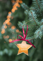 Prezenty oferta dla Firm drobne prezenty dla firm Prezent Biznesowy Na Święta z Logo Złota Bombka z logo na choinkę Złote Lustro Zawieszka z Logo Firmy  0