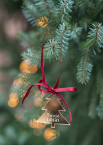 Prezenty oferta dla Firm drobne prezenty dla firm Prezent Biznesowy Na Święta z Logo Złota Bombka z logo na choinkę Złote Lustro Zawieszka z Logo Firmy  0