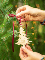 Prezenty oferta dla Firm drobne prezenty dla firm prezent na święta dla firm drewniane zawieszki na choinkę z logo  Drewniana Bombka z logo firmy2